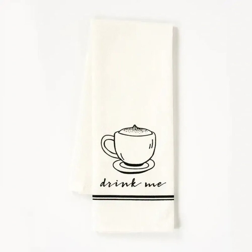 ($6) Drink Me Tea Towel